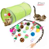 Manufacturer  21 Pet Toys Kitten Toys Assortments 2 Way Tunnel Cat Feather Teaser Wand Interactive Feather Toy Fluffy M